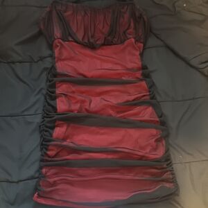 SHEIN Strapless Black and Red Dress